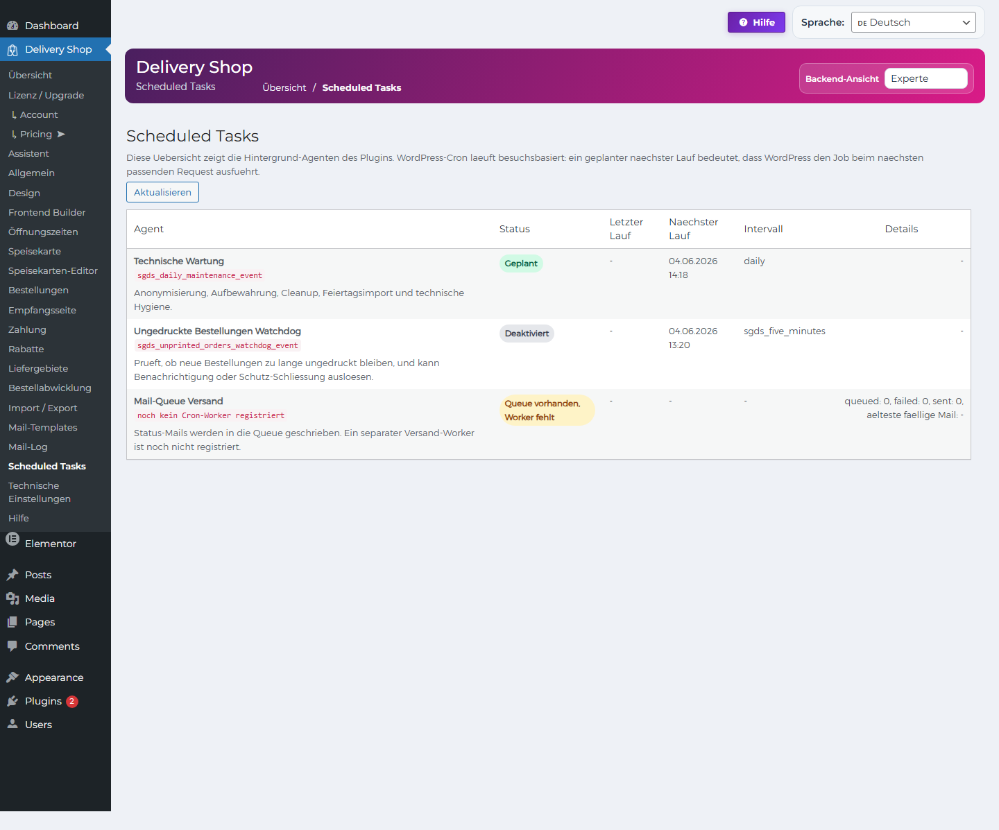 DeliveryKing Scheduled Tasks