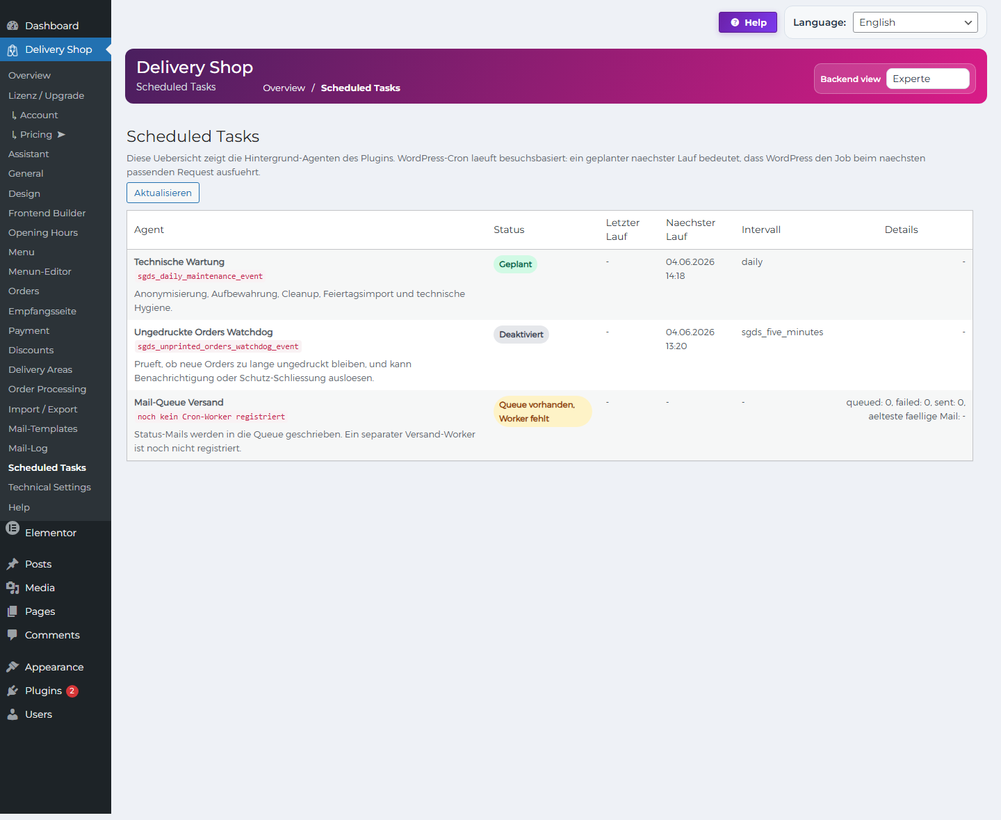 DeliveryKing scheduled tasks